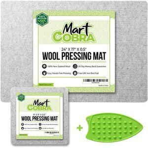 Wool Pressing Mat for Quilting 17 x 24, Wool Ironing Mat for Table Top, Wool
